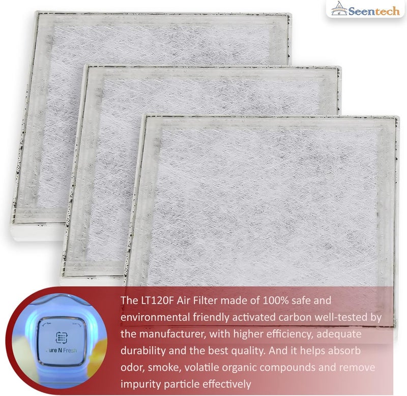 Seentech LT120F Air Filter by - Compatible with Kenmore & LG Refrigerators– Replaces: ADQ73214408 ADQ73214402 ADQ73214404 ADQ73214405 ADQ73214406 AP6990312 PS3654115 (Pack of 6) - Image 5